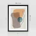 Plakat w ramie 30x40 - Rozkwitająca Akwarelowa Inspiracja - geometryczne elementy, stonowane ziemiste kolory - rama czarna