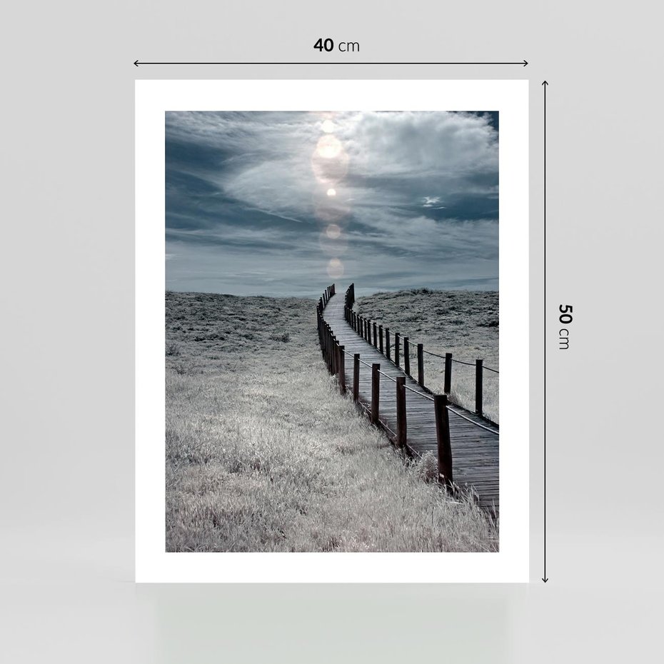 Plakat bez ramy 40x50 - Burzowy pomost na plaży - plaża, pomost