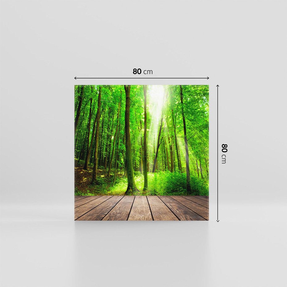 Obraz na płótnie 80x80 - Spacer po urokliwej dróżce w lesie - las, dróżka