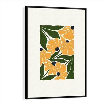Obraz w ramie 70x100 - Świetliste Kwiaty Natury - kwiaty, nowoczesna grafika - rama czarna