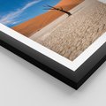 Plakat w ramie 30x40 - Słońce i Suche Drzewo - pustynia, suche - rama czarna