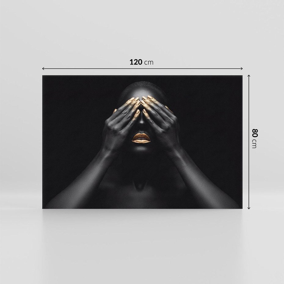 Obraz na płótnie 120x80 - Złote Usta wyjątkowa subtelność - złote usta, złote palce