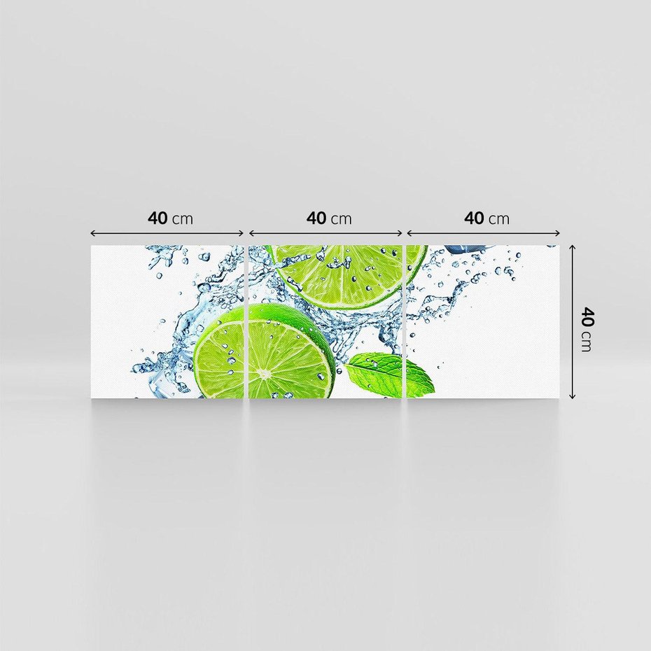 Obraz na płótnie 120x40 - Świeżość limonek w wodzie - limonki, woda