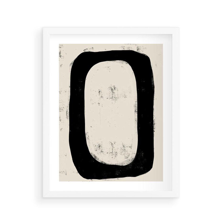 Plakat w ramie 40x50 - Wnętrza Kształtów - abstrakcja, minimalizm - rama biała