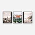 Zestaw obrazy w ramie 50x70 galeria - Boho, wan, pustynia, balony - rama czarna