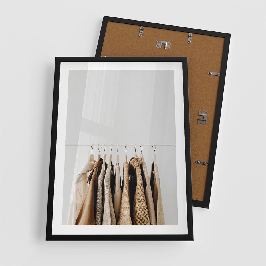 Plakat w ramie 50x70 - Boho Elegancja - boho kobiece zdjęcie, wieszak - rama czarna