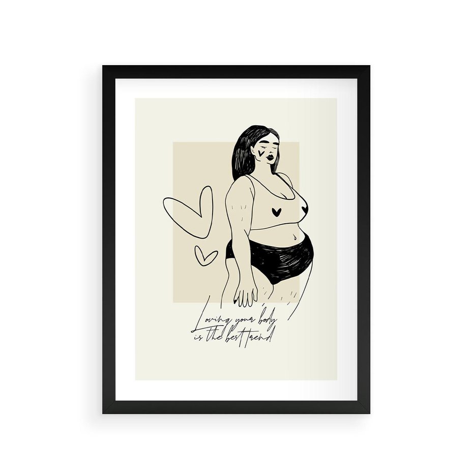 Plakat w ramie 30x40 - Moc to Ona - rysunek, sztuka nowoczesna - rama czarna