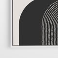 Obraz w ramie 50x70 - Przenikająca Rzeczywistość - abstrakcyjna kompozycja, okręgi i półokręgi - rama biała