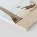 Obraz na płótnie 50x70 - Relaks na plaży - palma, hamak