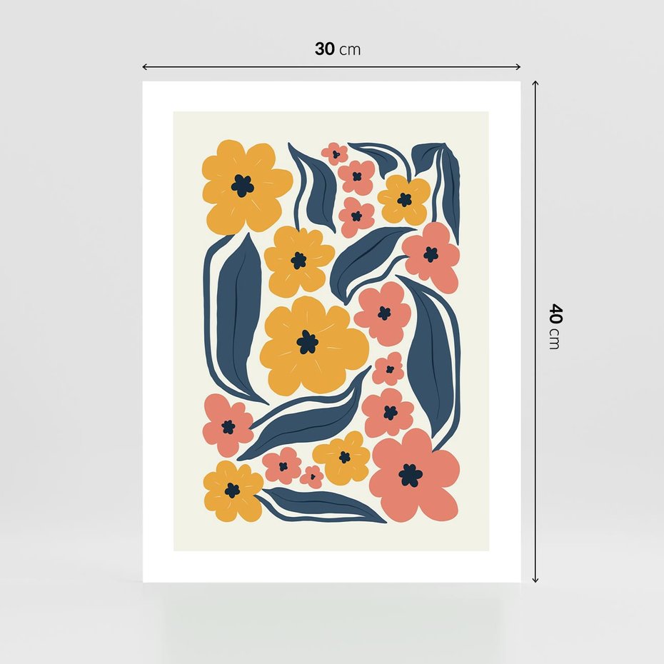 Plakat bez ramy 30x40 - Pastelowe Impresje - pastelowe kwiaty, abstrakcyjna kompozycja