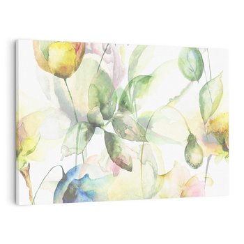 Obraz na płótnie 100x70 - Delikatne Kolory - akwarelowe, kwiaty