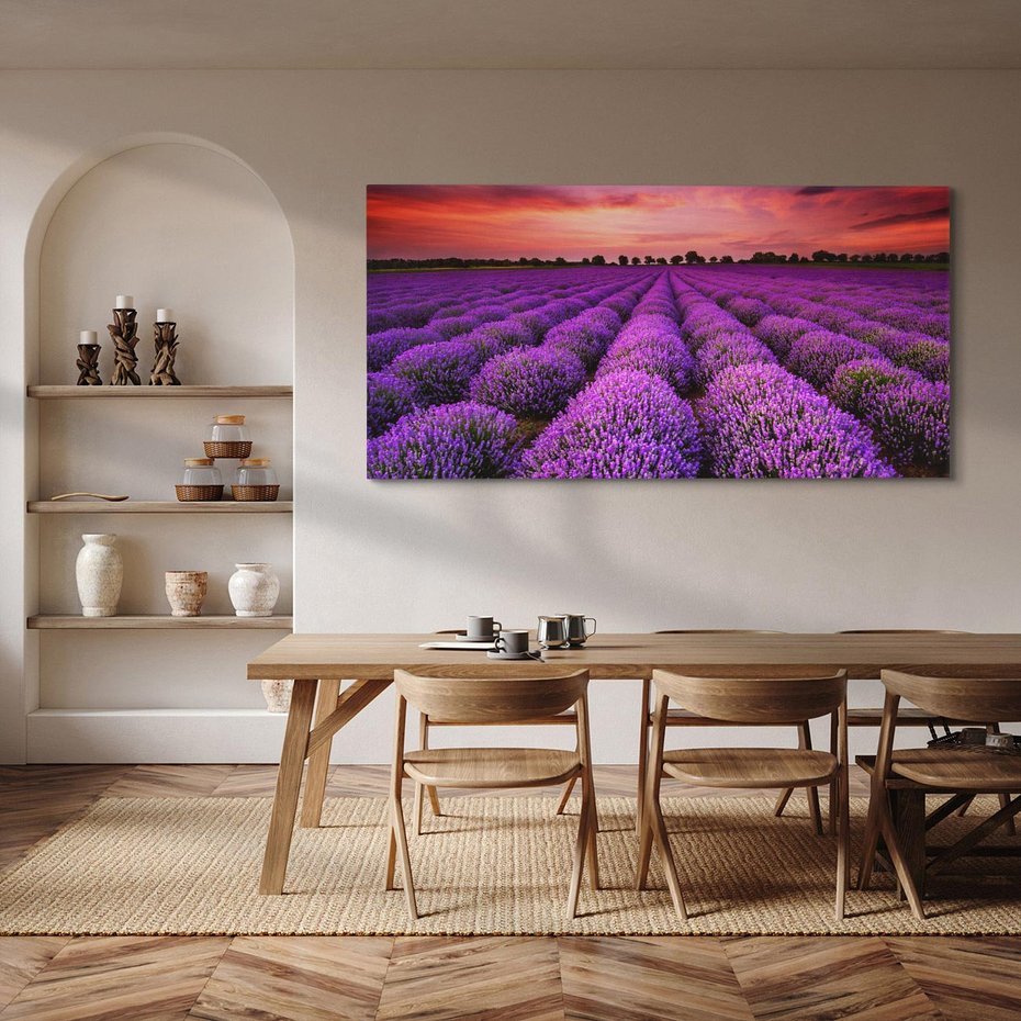 Obraz na płótnie 120x60 - Lawenda: polne zauroczenie - lawenda, kwiaty