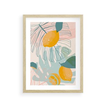 Plakat w ramie 30x40 - Świeżość Natury - plakat, nowoczesna grafika - rama drewno