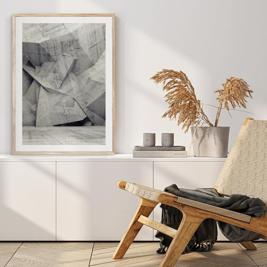 Plakat w ramie 40x50 - Architektura w trójwymiarowym wymiarze - architektura, 3D - rama drewno