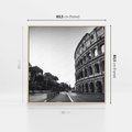 Obraz w ramie 80x80 - Echa Historii - czarno biała fotografia, koloseum - rama drewno