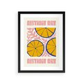 Plakat w ramie 30x40 - Podróżne Wizje - typografia, cytryny - rama czarna