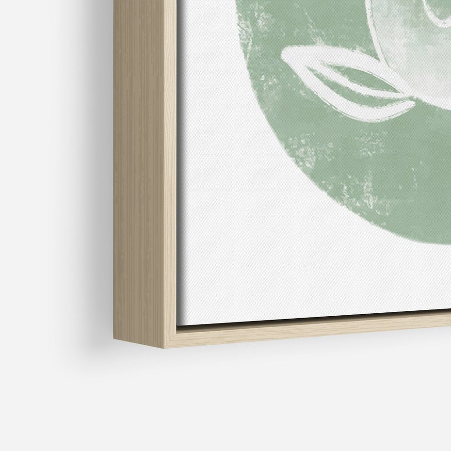 Obraz w ramie 50x70 - Zielony Świat Odpoczynku - abstrakcyjny zielony motyw, skandynawski design - rama drewno