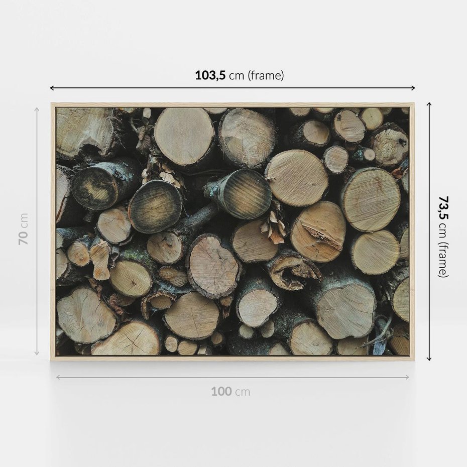 Obraz w ramie 100x70 - Bliskość Natury - drewno, las - rama drewno