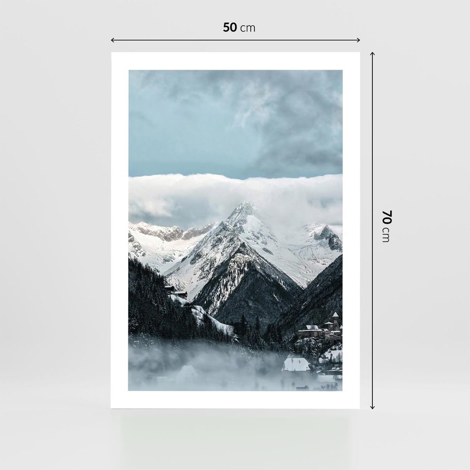 Plakat bez ramy 50x70 - Magia Zimy w Górach - góry, śnieg