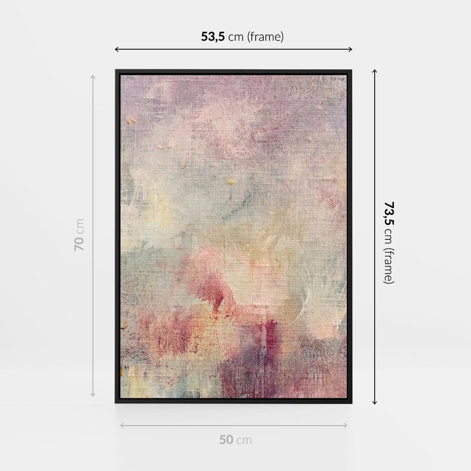Obraz w ramie 50x70 - Miękka Melodia Pasteli - olejne płótno, pastelowe kolory - rama czarna
