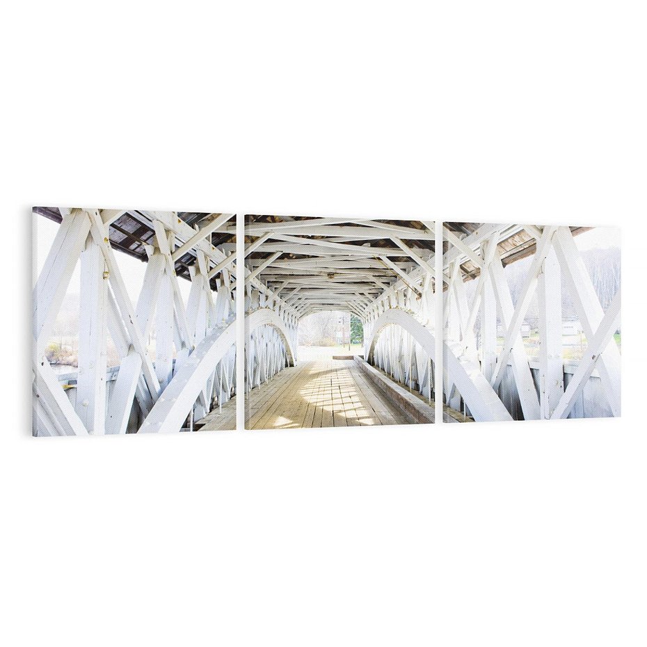 Obraz na płótnie 120x40 - Klimatyczny most w Ameryce - stary most, Ameryka