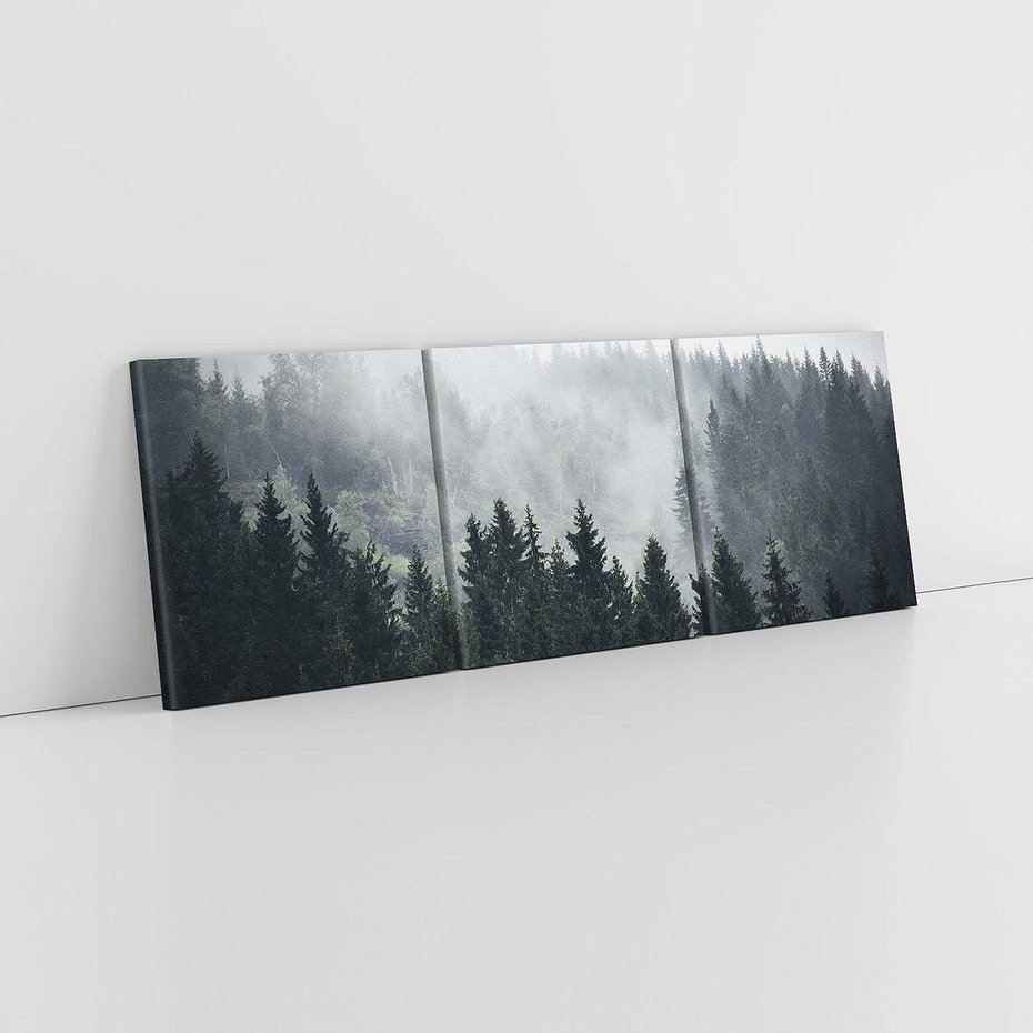 Obraz na płótnie 120x40 - Las w górach: mistyczna mgła - las, góry