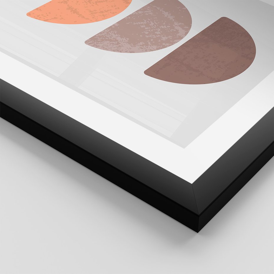 Zestaw obrazy w ramie 40x50 galeria - Abstrakcyjne, kształty, boho - rama czarna