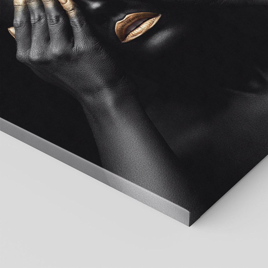 Obraz na płótnie 30x30 - Złote Usta wyjątkowa subtelność - złote usta, złote palce