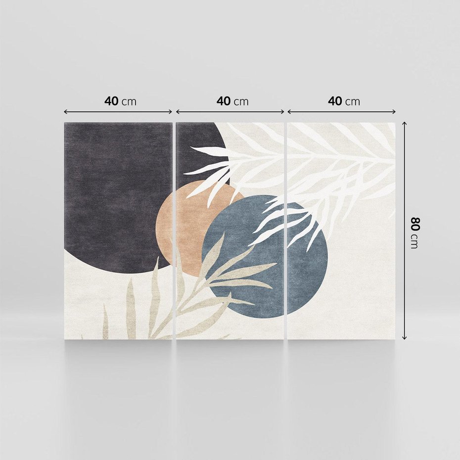 Obraz na płótnie 120x80 - Symfonia skradzionych chwil - cienie liści palmy, beżowe tłó