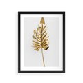 Plakat w ramie 30x40 - Ponadczasowy Urok - złote, liście - rama czarna