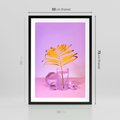 Plakat w ramie 50x70 - Minimalizm i Urok Natury - liście, pastele - rama czarna