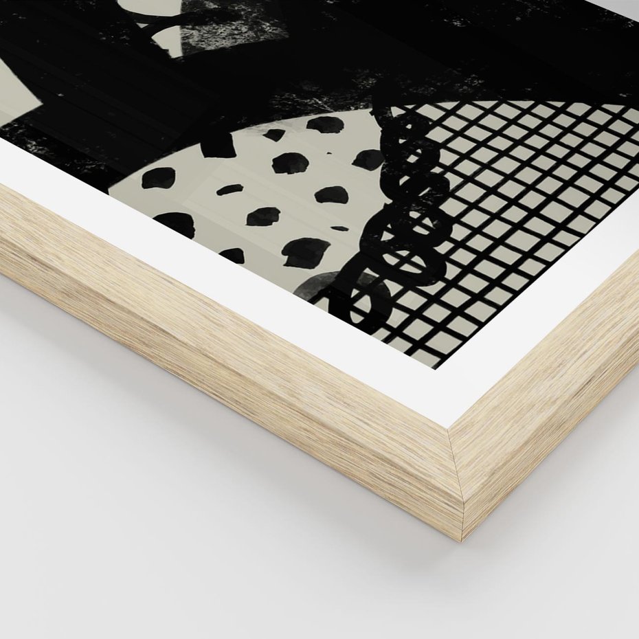 Plakat w ramie 40x50 - Nieznanie Zaskoczenia - bstrakcyjna mroczna kompozycja, nieregularne - rama drewno