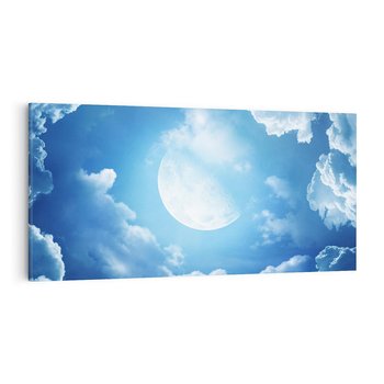 Obraz na płótnie 120x60 - Księżycowe Chmury - księżyc, chmury