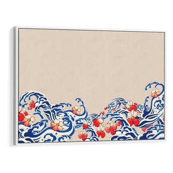 Obraz w ramie 120x80 - Japońska Harmonia: Falujące Kwiaty - japonia, orientalne kwiaty wiśni - rama biała