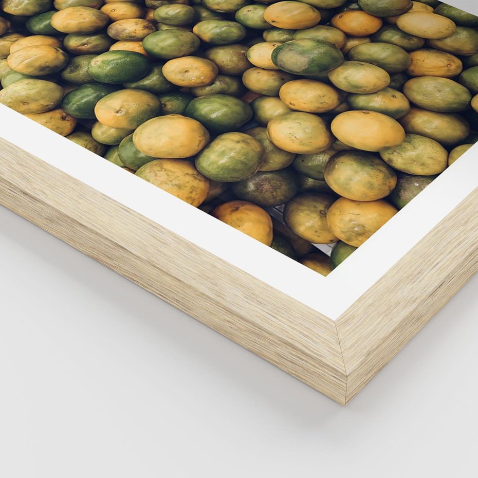 Plakat w ramie 30x40 - Świeżość Cytrusów - cytryny, limonki - rama drewno