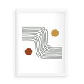 Plakat w ramie 50x70 - Kontury Harmonii - nieregularne linie, koła - rama biała