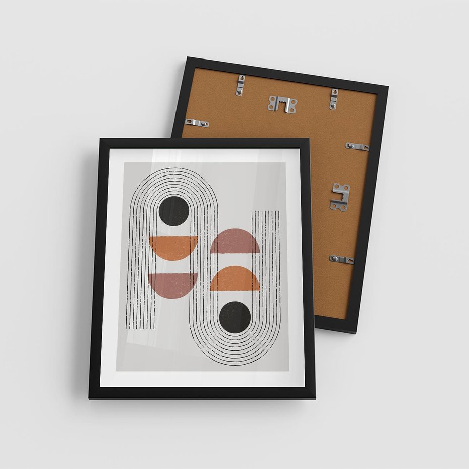 Plakat w ramie 40x50 - Nowoczesna Abstrakcja - geometria, grafika - rama czarna