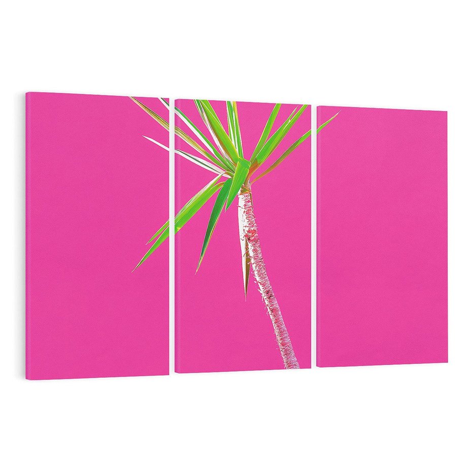 Obraz na płótnie 120x80 - Retro Stylizacja - palma, liście
