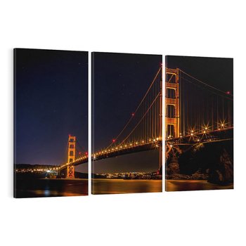 Obraz na płótnie 120x80 - Golden Gate nocą - USA - Golden Gate, noc