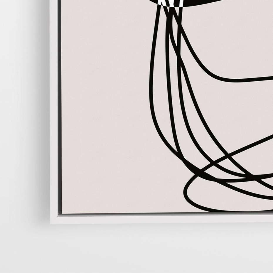 Obraz w ramie 80x80 - Strukturalne Kontrasty - abstrakcyjne szkicowane linie, minimalizm - rama biała