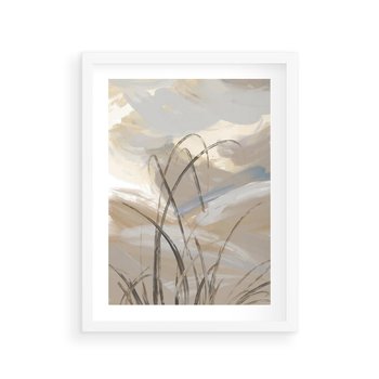 Plakat w ramie 30x40 - Nowoczesne Odbicia - akwarela, obraz - rama biała