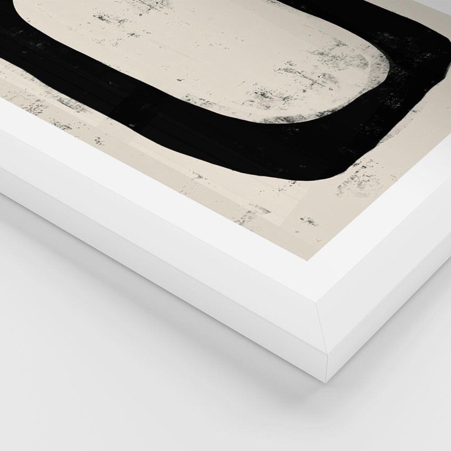 Plakat w ramie 50x70 - Wnętrza Kształtów - abstrakcja, minimalizm - rama biała