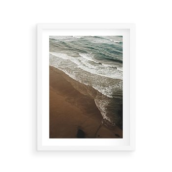 Plakat w ramie 40x50 - Spokój nad plażą - plaża, morze - rama biała