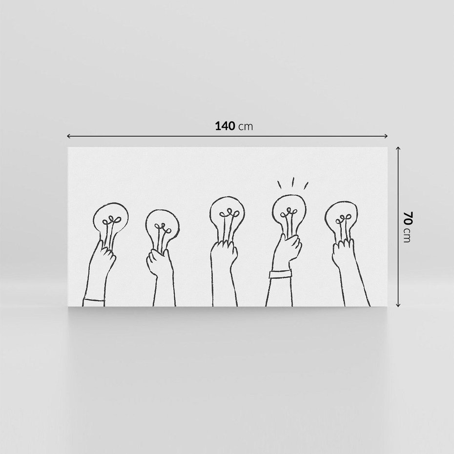 Obraz na płótnie 140x70 - Idea w Rękach - szkic, grafika