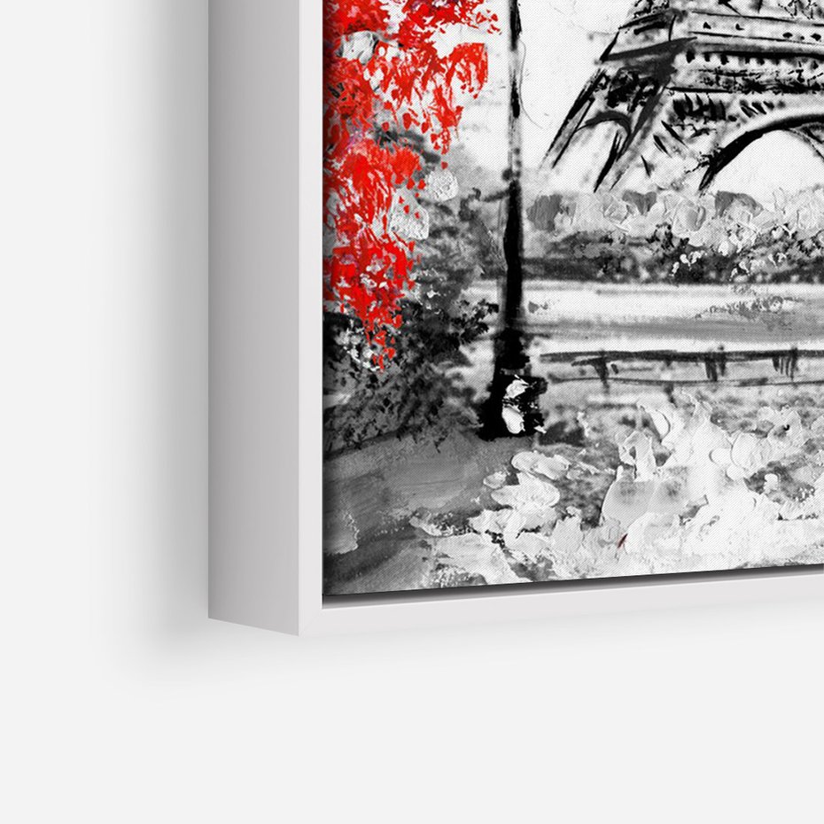 Obraz w ramie 50x70 - Paryż Wieża - Paryż, Wieża - rama biała