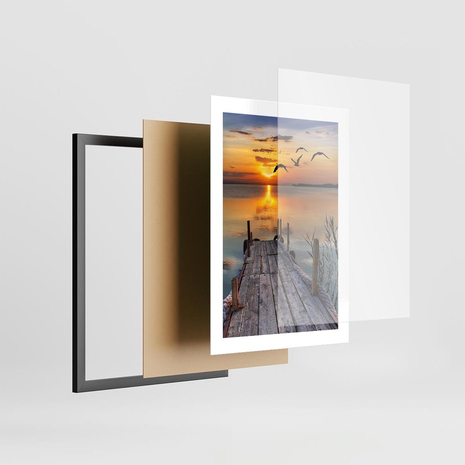 Plakat w ramie 30x40 - Magia zachodu słońca - zachód, słońca - rama czarna