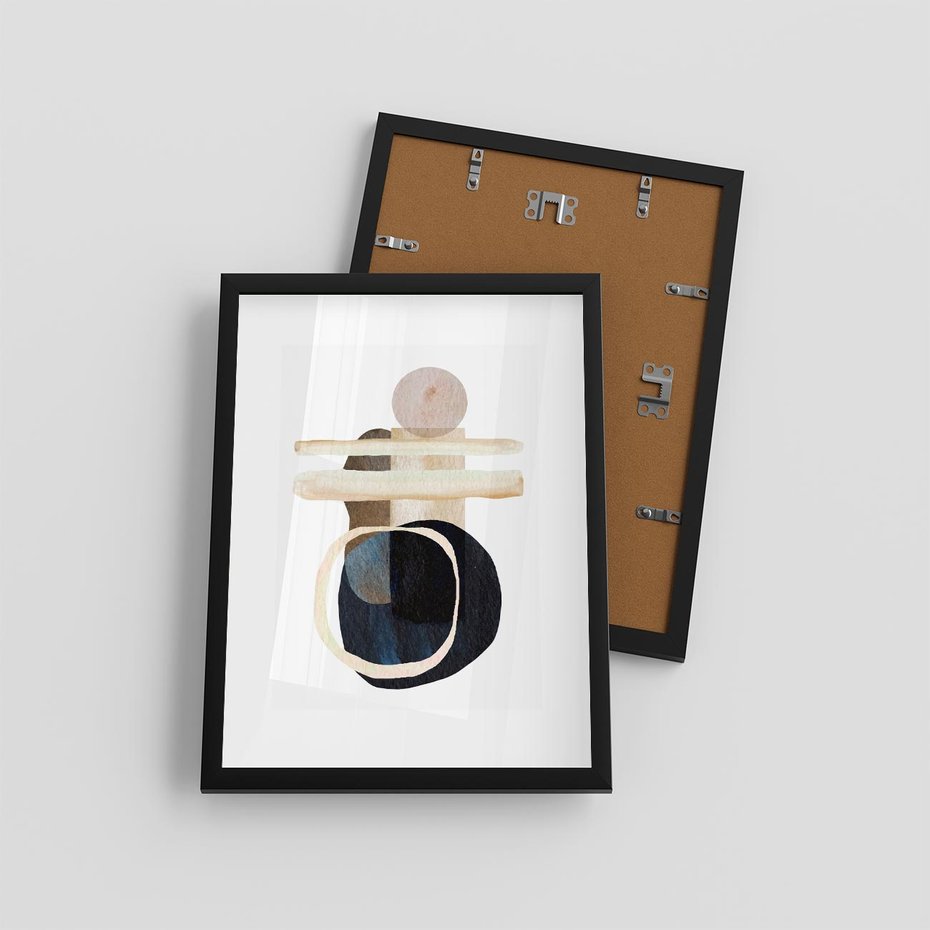 Plakat w ramie 30x40 - Wibracje Natury - abstrakcja, akwarelowe plamy - rama czarna