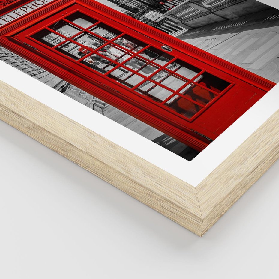 Plakat w ramie 30x40 - Budka w Londynie - Londyn, budka - rama drewno