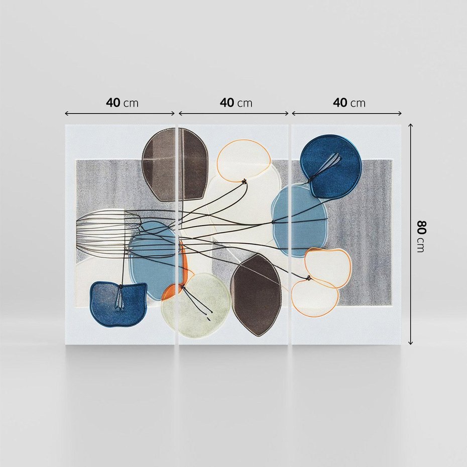 Obraz na płótnie 120x80 - Szary Modern - roślinne inspiracje, abstrakcja