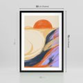 Plakat w ramie 50x70 - Pomarańczowy Horyzont - pastelowy krajobraz, nowoczesny plakat - rama czarna
